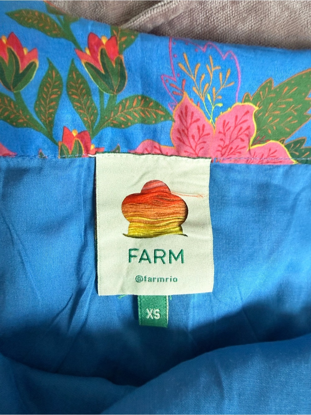 FARM Rio Turquoise Floral & Pineapple Tiered Mini Skirt - Picture 4 of 7